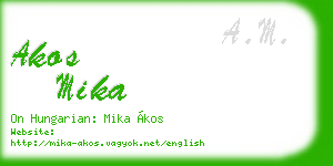 akos mika business card
