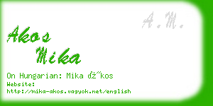 akos mika business card